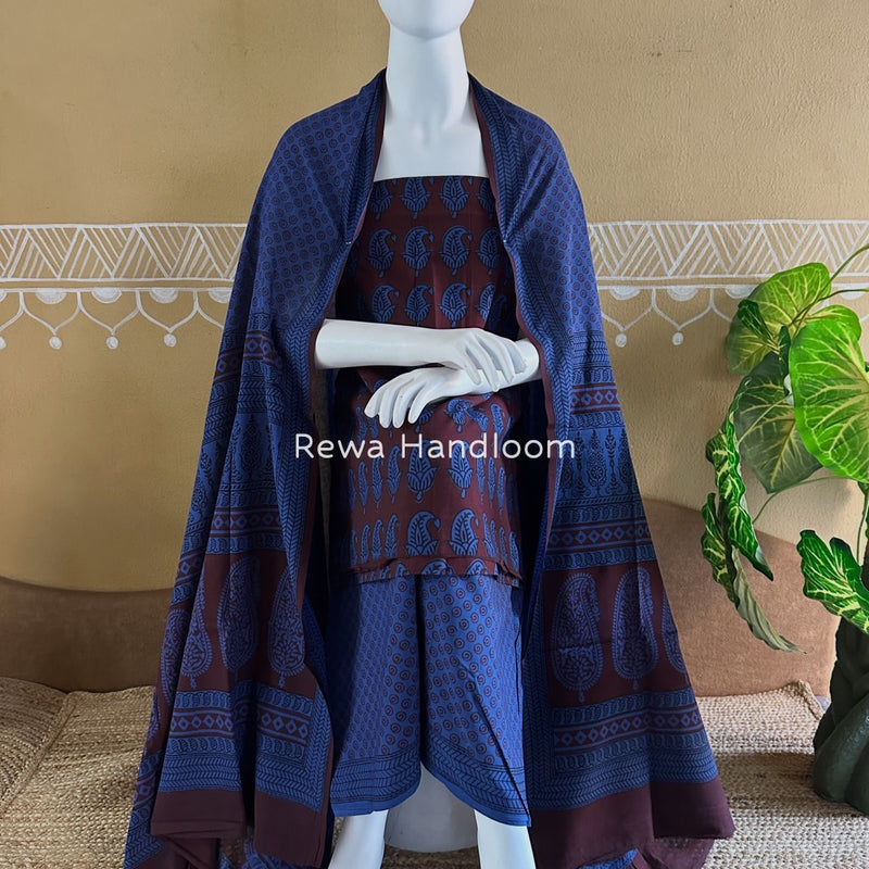 Bagh Print Cotton Suit