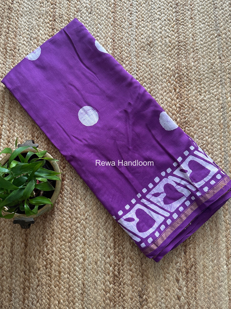 Purple Chanderi Silk Printed Saree CPS0107