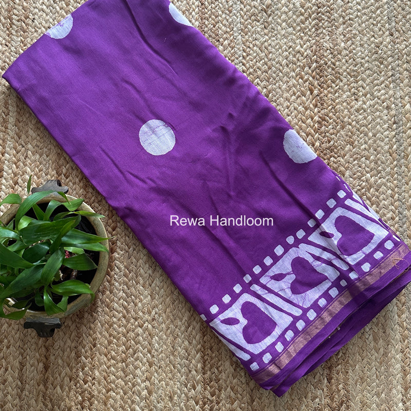 Purple Chanderi Silk Printed Saree CPS0107