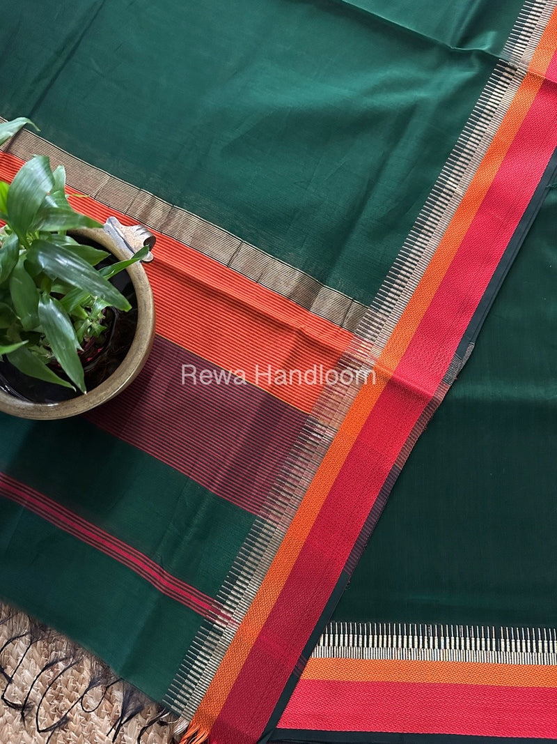 Maheshwari Green Multicolour Dress Material RTP054