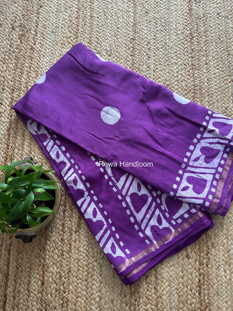 Purple Chanderi Silk Printed Saree CPS0107
