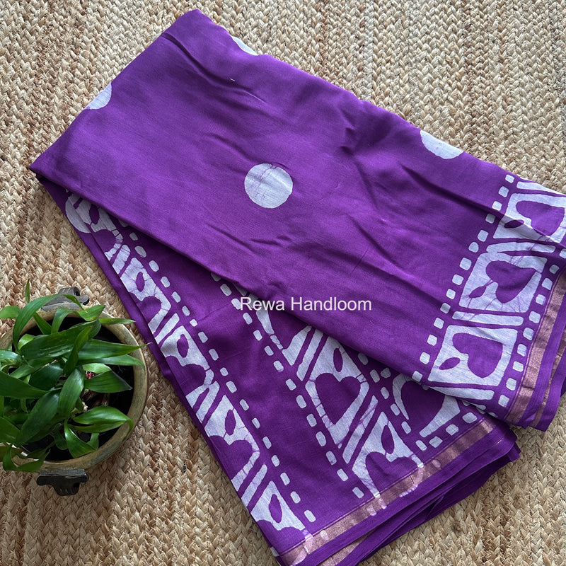Purple Chanderi Silk Printed Saree CPS0107