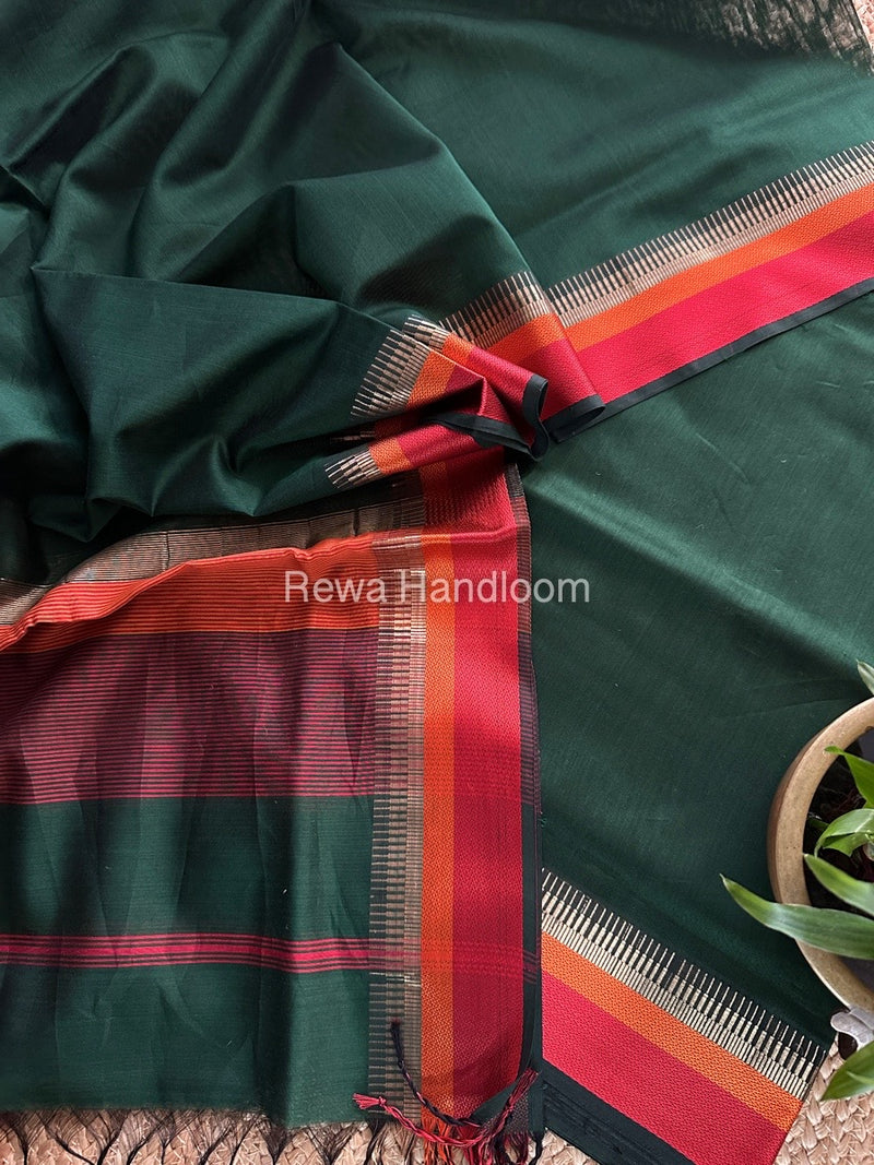 Maheshwari Green Multicolour Dress Material RTP054