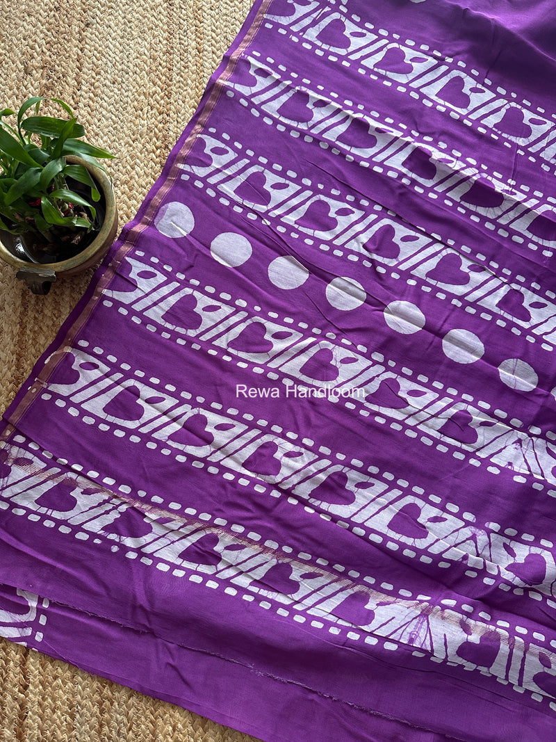Purple Chanderi Silk Printed Saree CPS0107