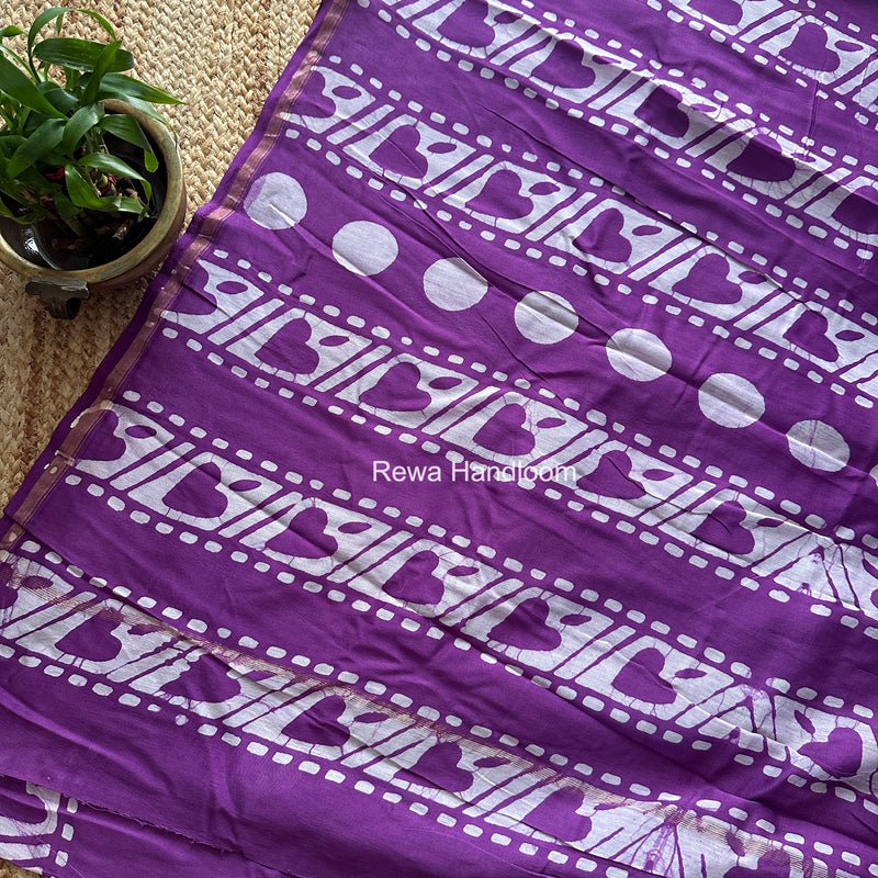 Purple Chanderi Silk Printed Saree CPS0107