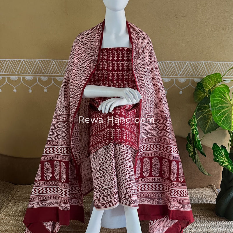 Bagh Print Cotton Suit