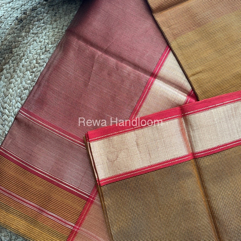 Exclusive Maheswari Mustard Yellow Tissue Silk Saree ZTS075