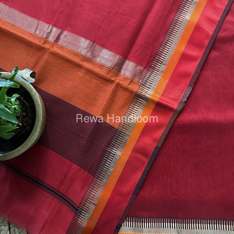 Maheshwari Red Multicolour Dress Material RTP050