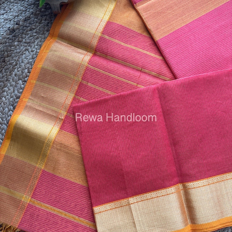 Exclusive Maheswari Fuchsia Pink Tissue Silk Saree ZTS070