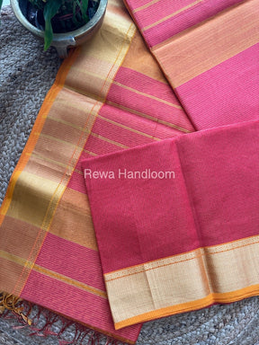 Exclusive Maheswari Fuchsia Pink Tissue Silk Saree ZTS070