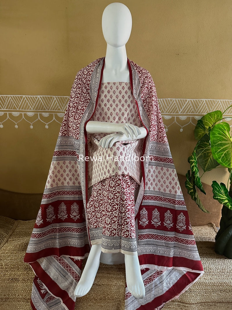 Bagh Print Cotton Suit