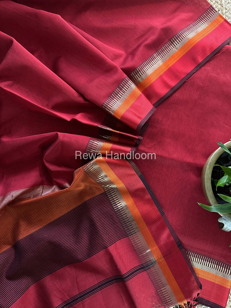 Maheshwari Red Multicolour Dress Material RTP050