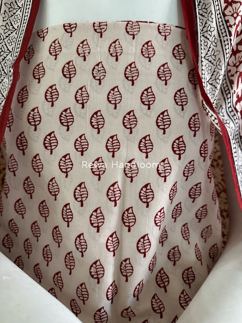 White-Red Bagh Print Cotton Suit BGCSJ0185
