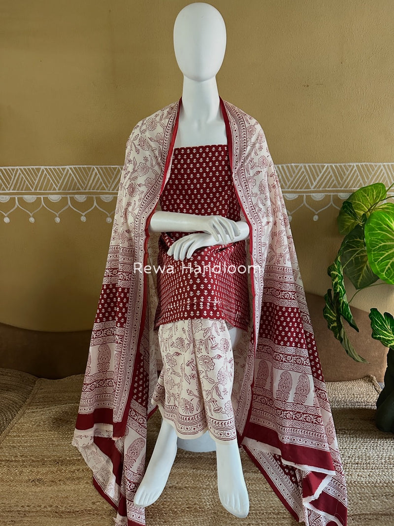 Bagh Print Cotton Suit 