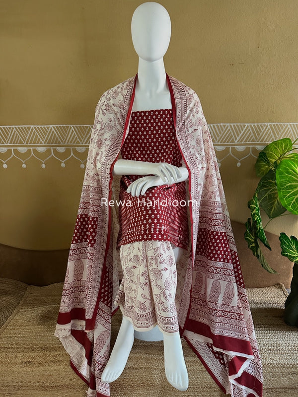 Bagh Print Cotton Suit 