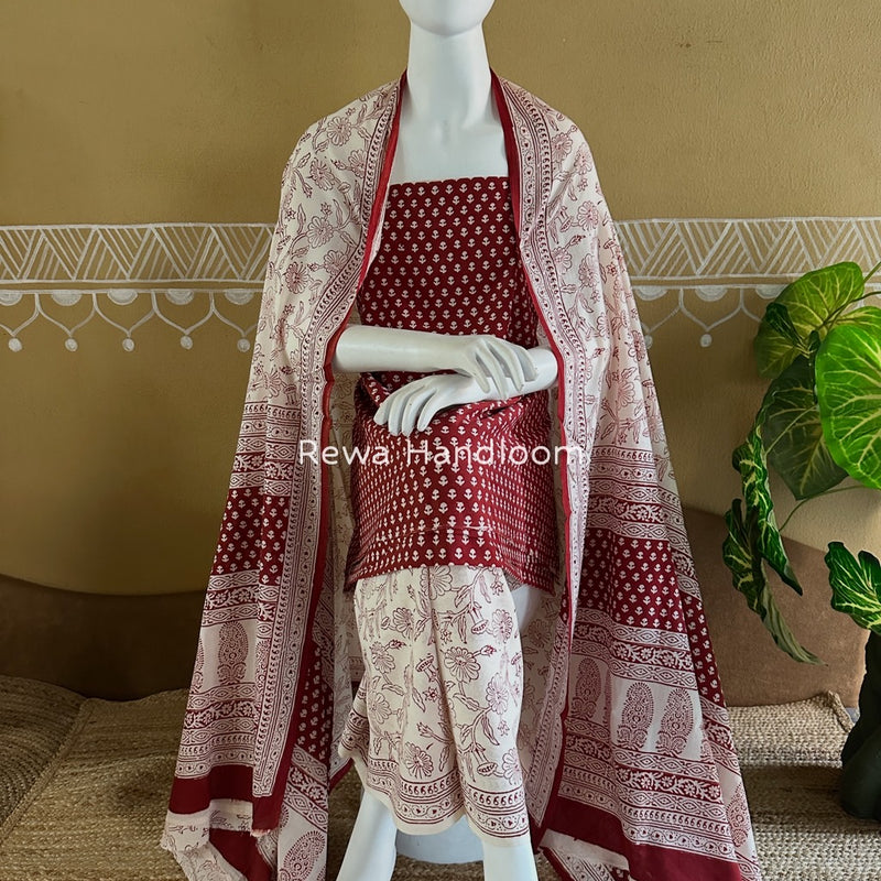 Bagh Print Cotton Suit 