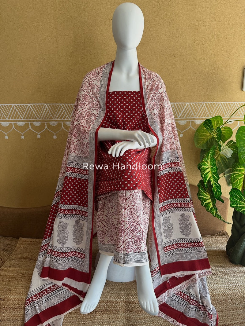 Bagh Print Cotton Suit 