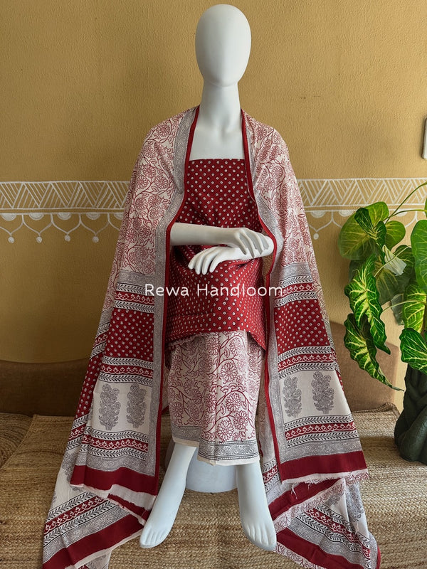 Bagh Print Cotton Suit 