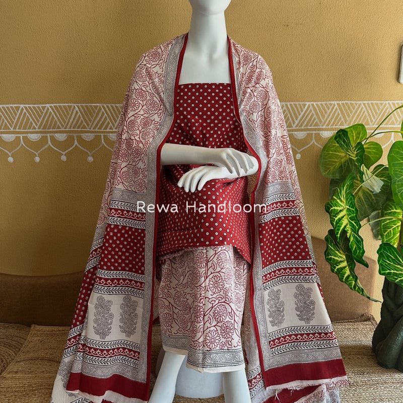 Bagh Print Cotton Suit 