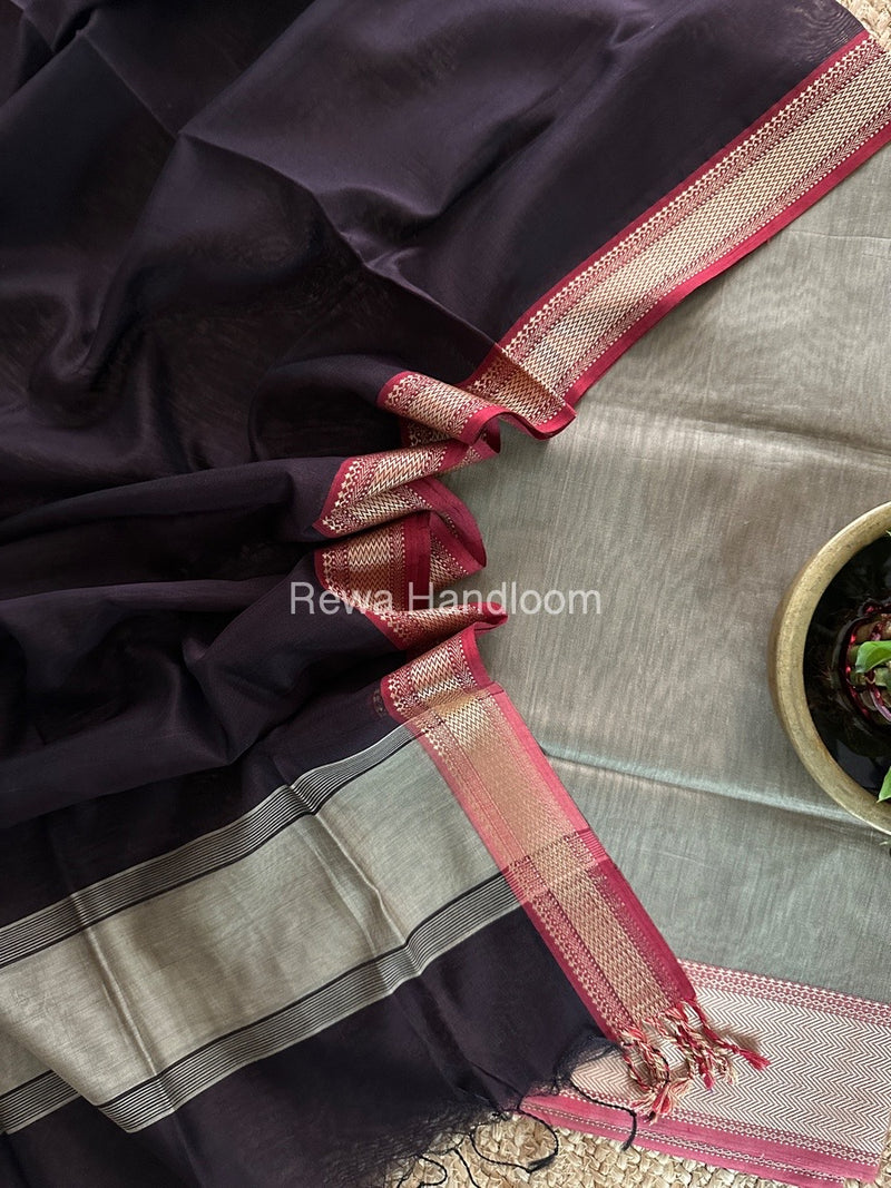 Maheshwari Beige-Wine Multicolour Dress Material RTP053