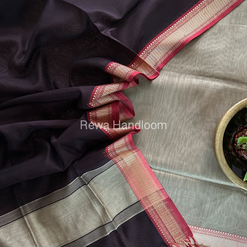 Maheshwari Beige-Wine Multicolour Dress Material RTP053