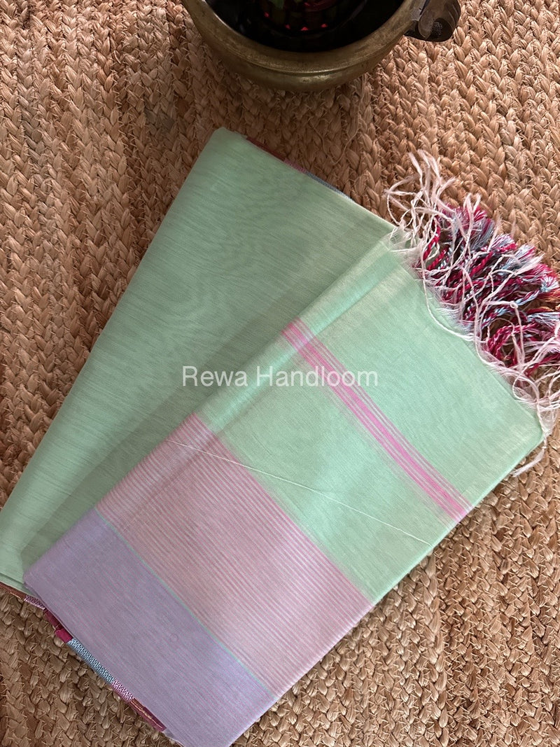 Maheshwari Pista Green Multicolour Dress Material RTP016