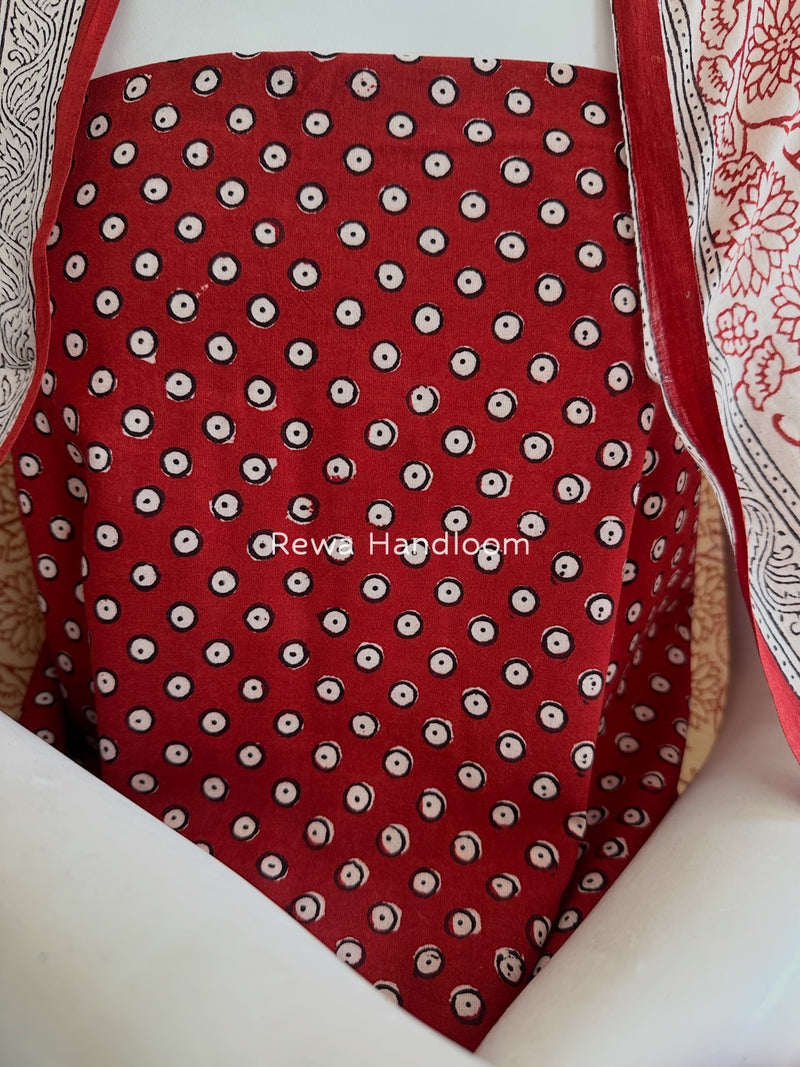 Red-White Bagh Print Cotton Suit BGCSJ0144