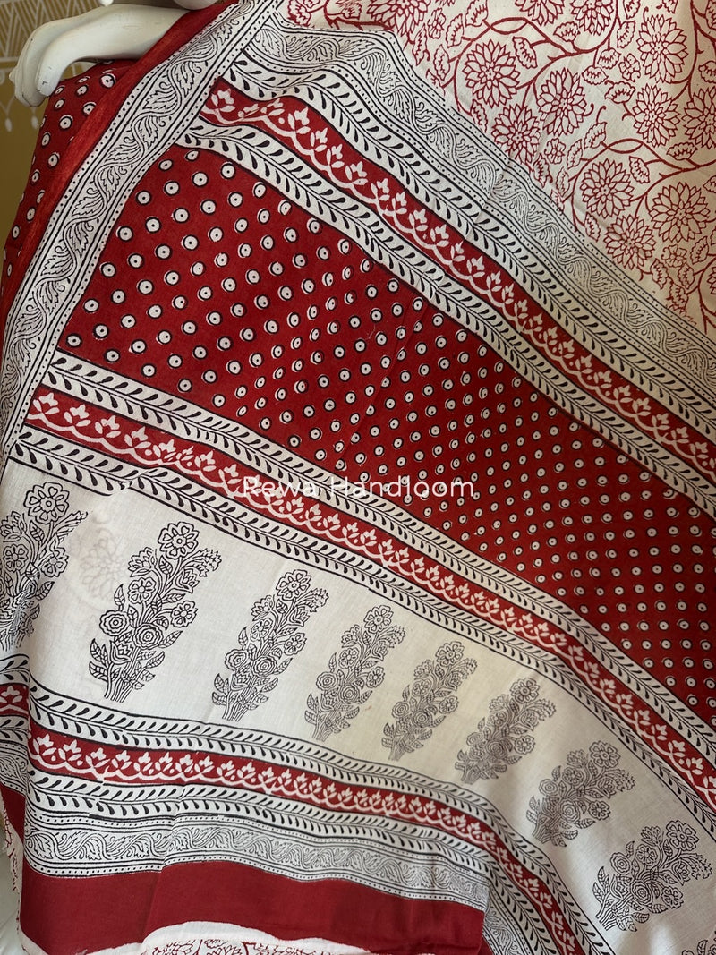Red-White Bagh Print Cotton Suit BGCSJ0144