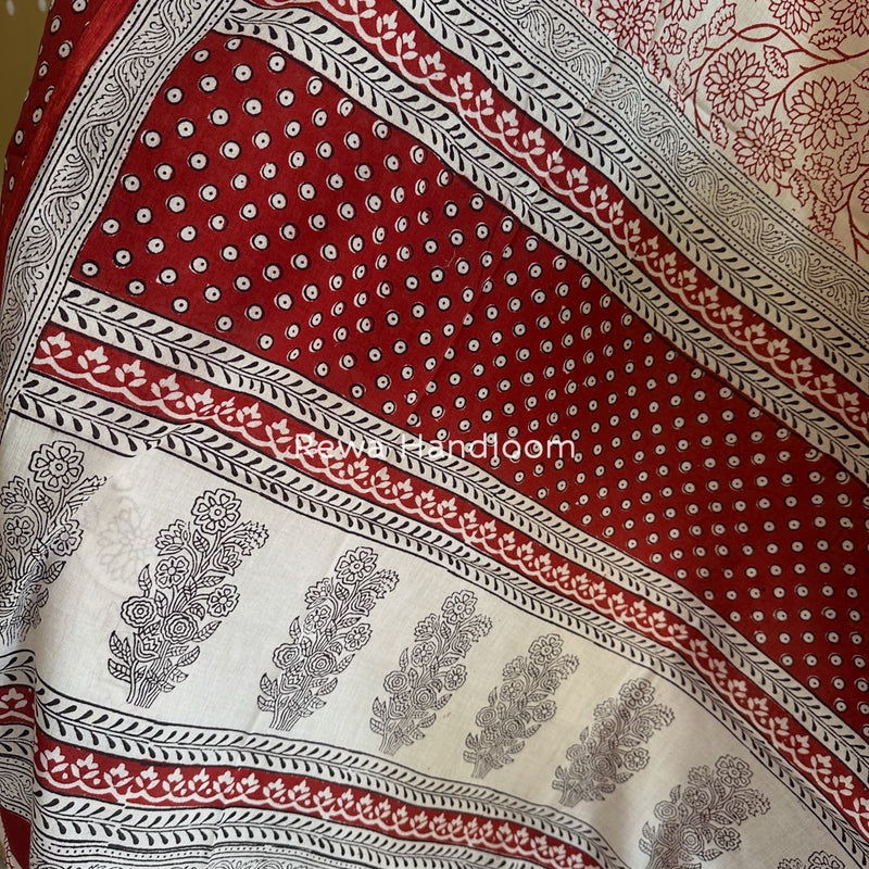 Red-White Bagh Print Cotton Suit BGCSJ0144
