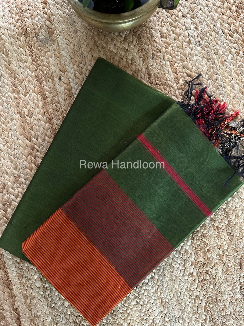 Maheshwari Mehendi Green Multicolour Dress Material RTP049