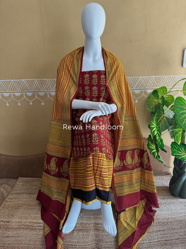 Bagh Print Cotton Suit 