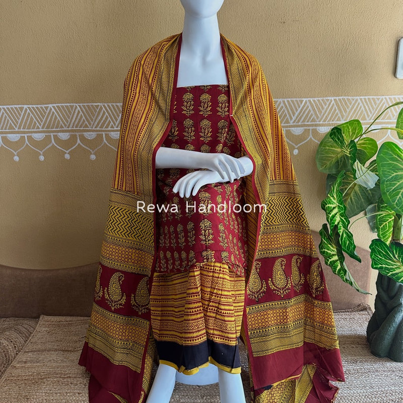 Bagh Print Cotton Suit 