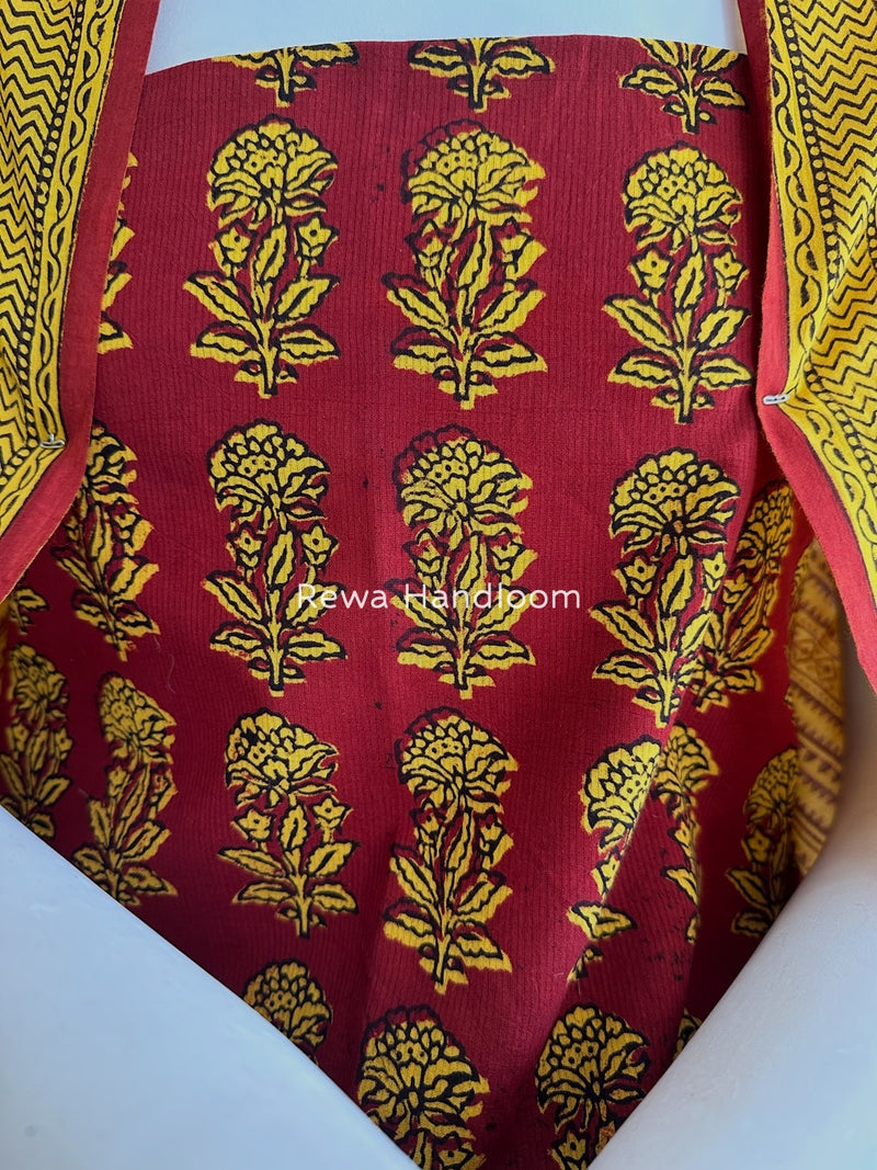 Maroon Bagh Print Cotton Suit BCSP081