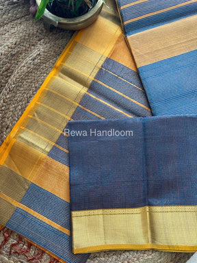 Exclusive Maheswari Teal Blue Tissue Silk Saree ZTS068