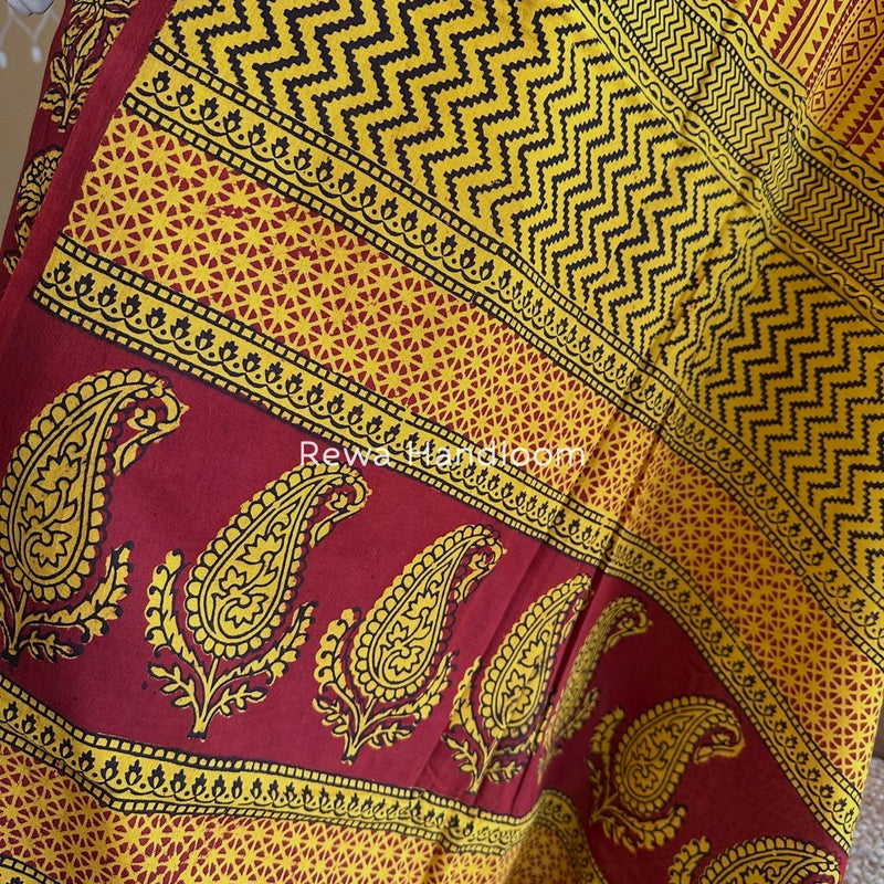 Maroon Bagh Print Cotton Suit BCSP081