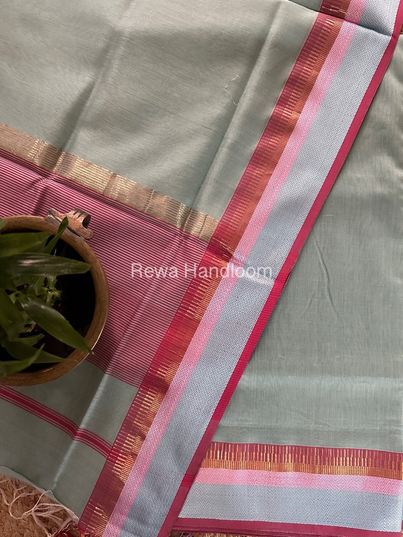 Maheshwari Sea Green Multicolour Dress Material RTP048