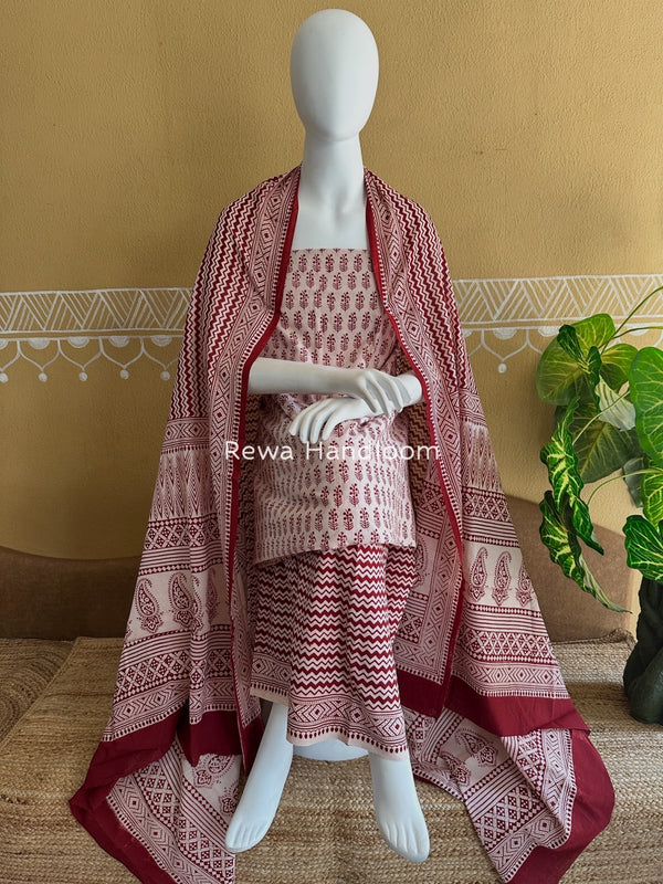 Bagh Print Cotton Suit 