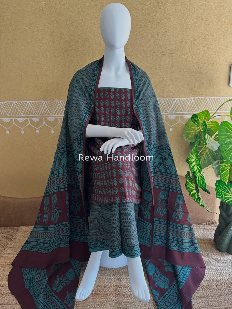 Bagh Print Cotton Suit 