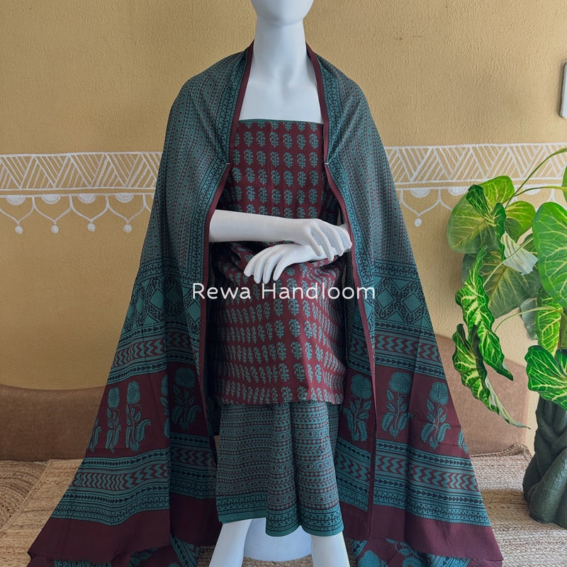 Bagh Print Cotton Suit 