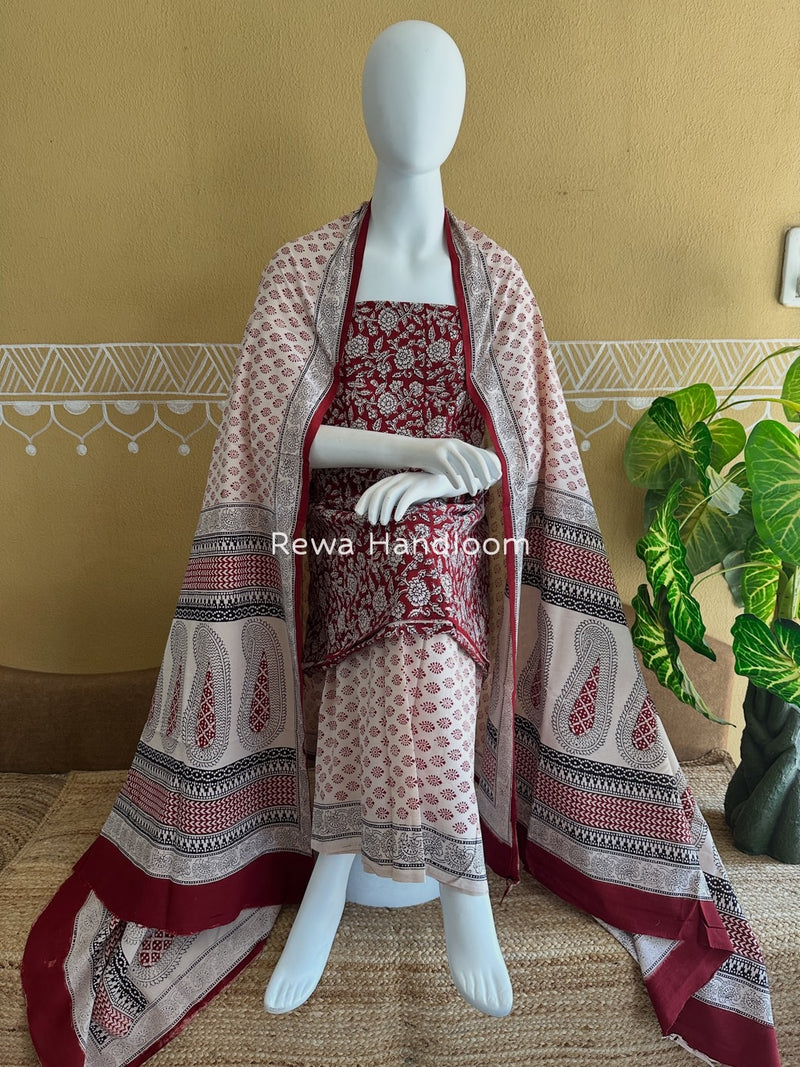 Bagh Print Cotton Suit