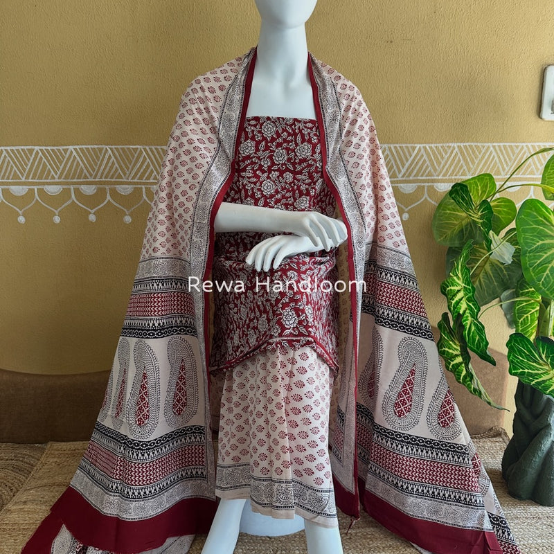 Bagh Print Cotton Suit