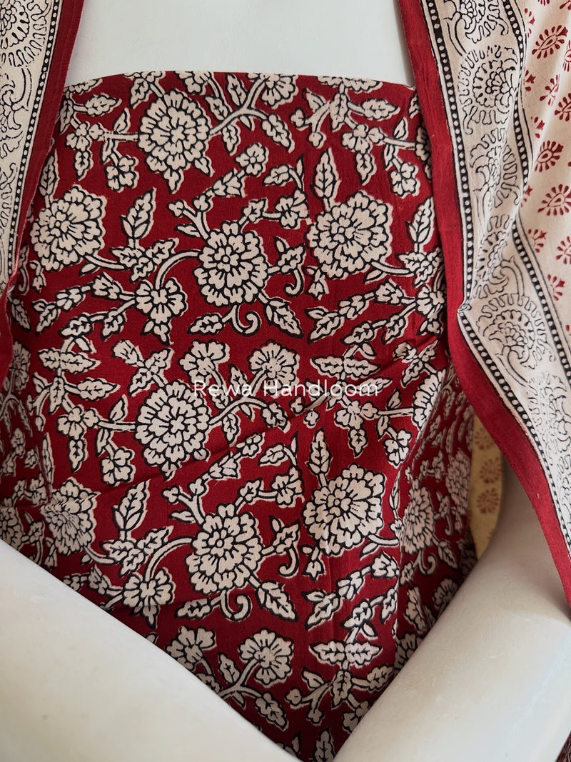 Red-White Bagh Print Cotton Suit BGCSJ0187