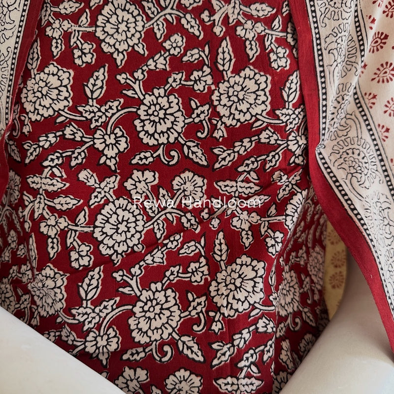 Red-White Bagh Print Cotton Suit BGCSJ0187