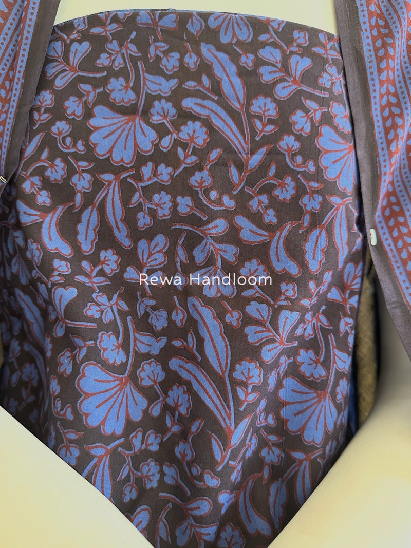 Black-Blue Bagh Print Cotton Suit BGCSJ0136