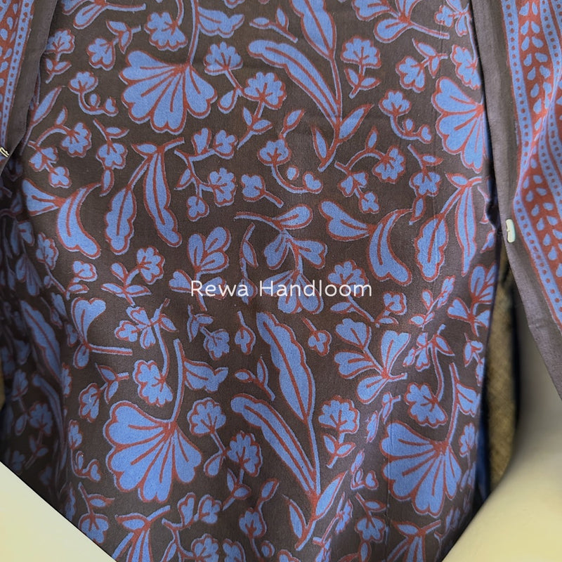 Black-Blue Bagh Print Cotton Suit BGCSJ0136