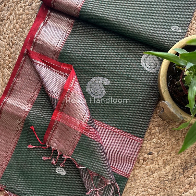 Maheshwari Silver Buta Butti Saree