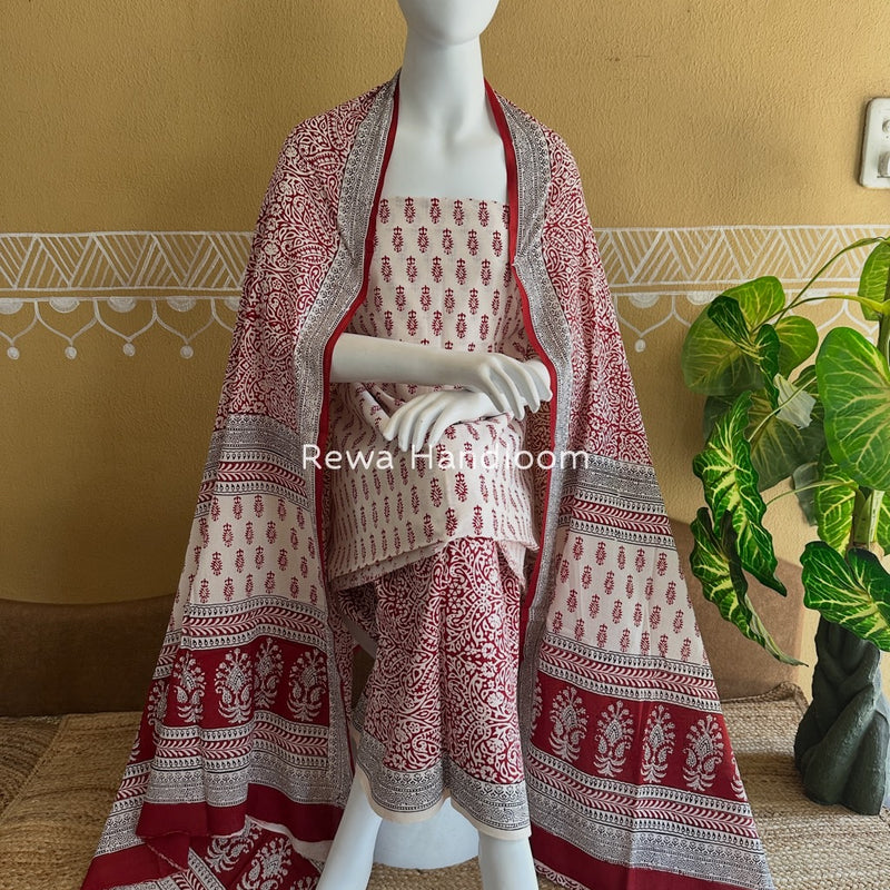 Bagh Print Cotton Suit