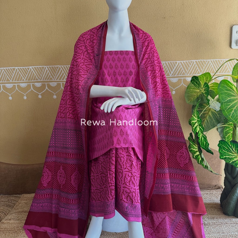 Bagh Print Cotton Suit