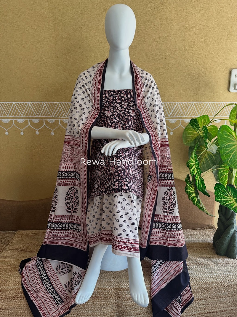 Bagh Print Cotton Suit 