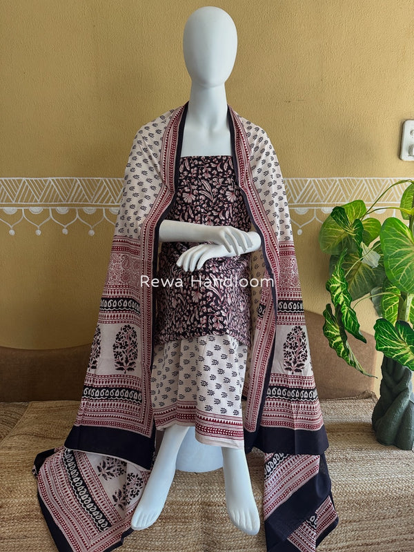 Bagh Print Cotton Suit 